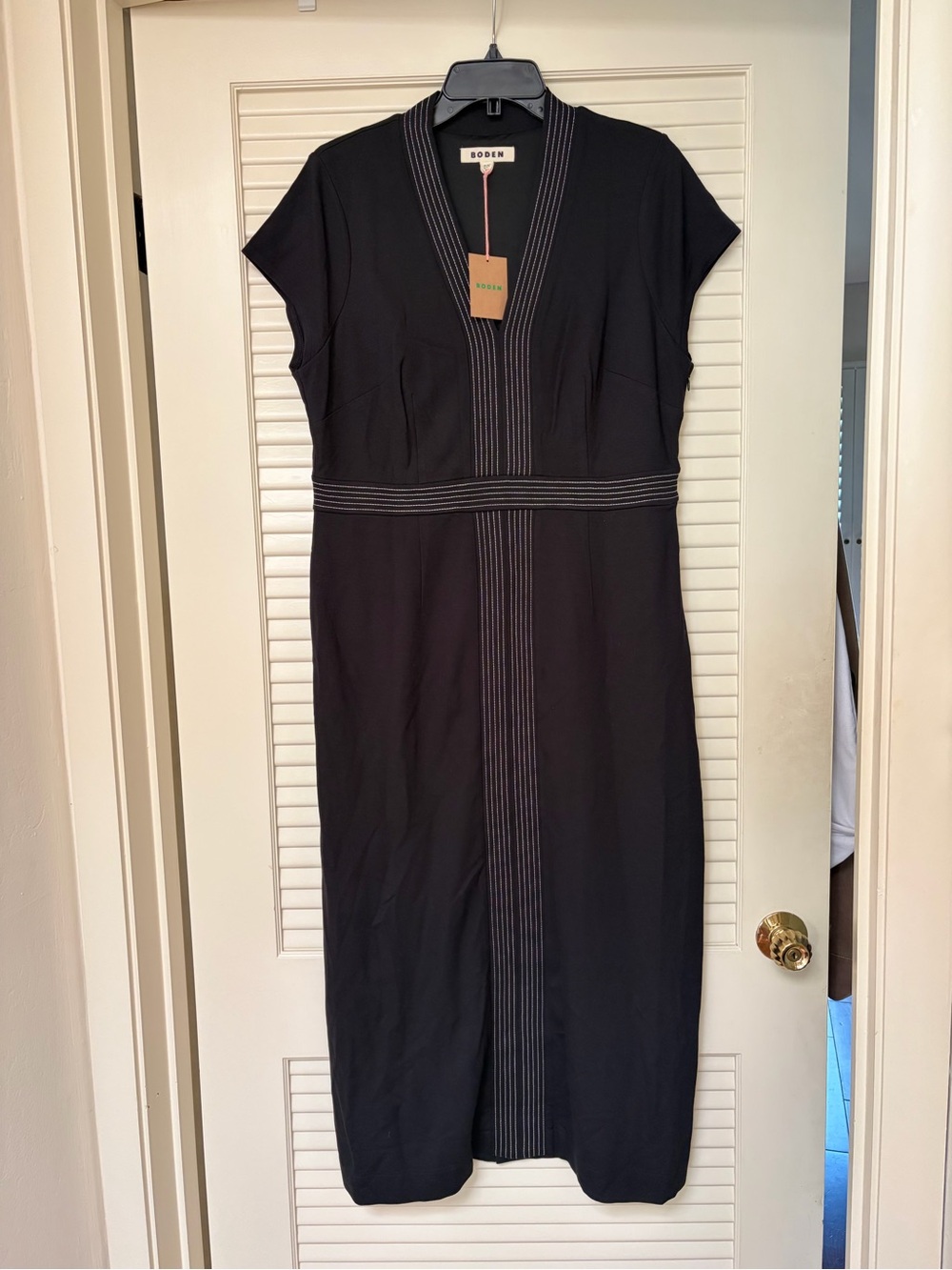 Boden Topstitch Ponte Work Dress Black 12 - Picture 7 of 13